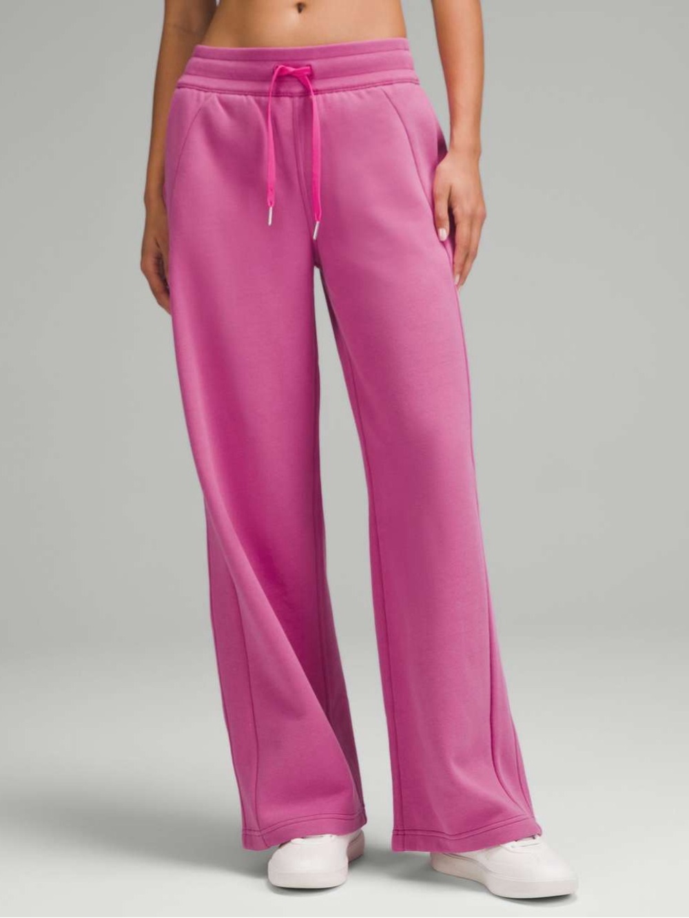 Lululemon Scuba Mid-Rise Wide-Leg Pant Women’s Small Pow Pink Tone‎ Fleece Lined